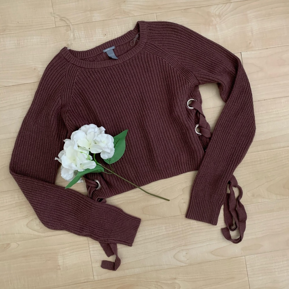 Purple Crop Sweater